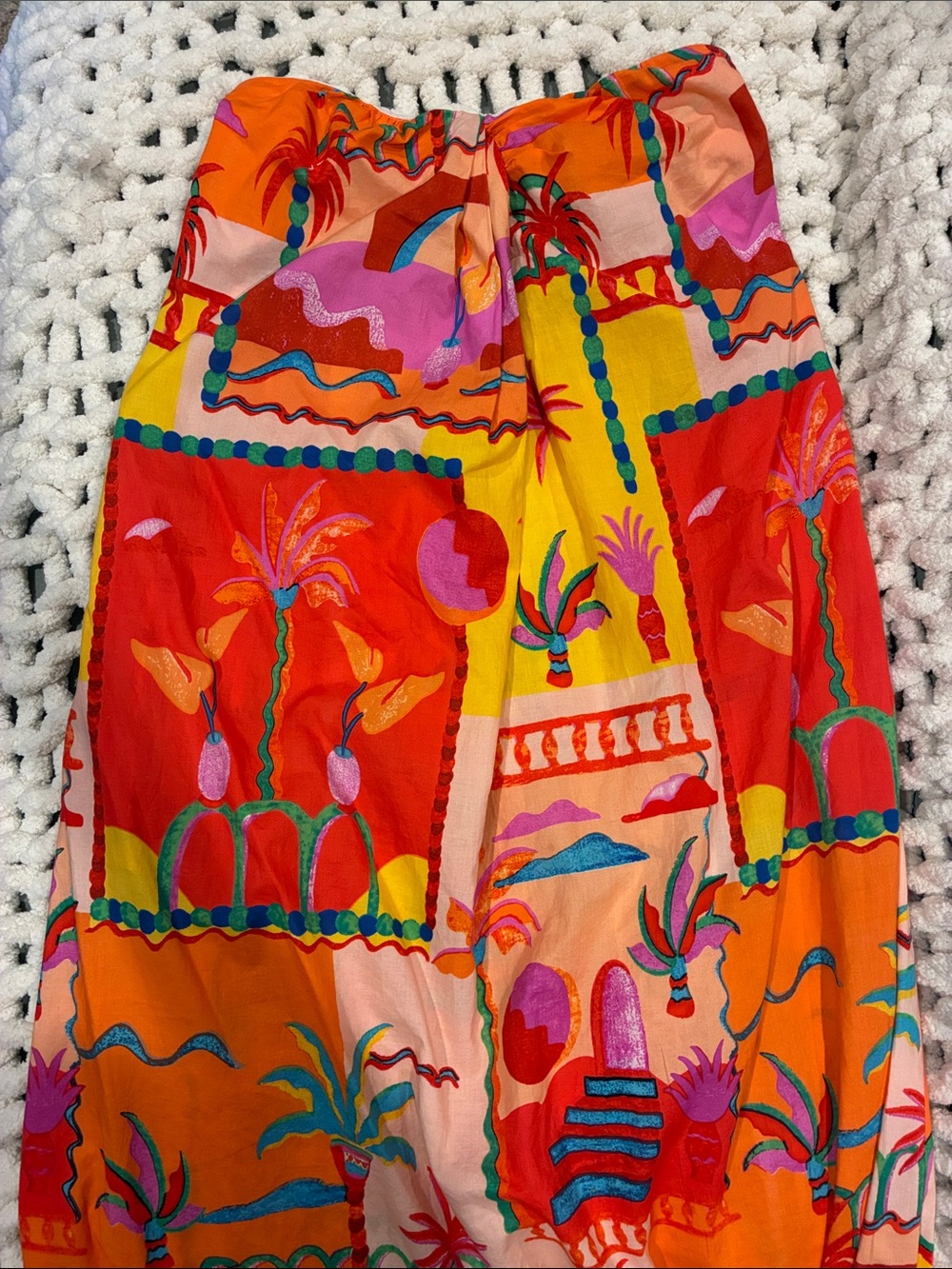 Vibrant Tropical Print Maxi Skirt - Multicolor